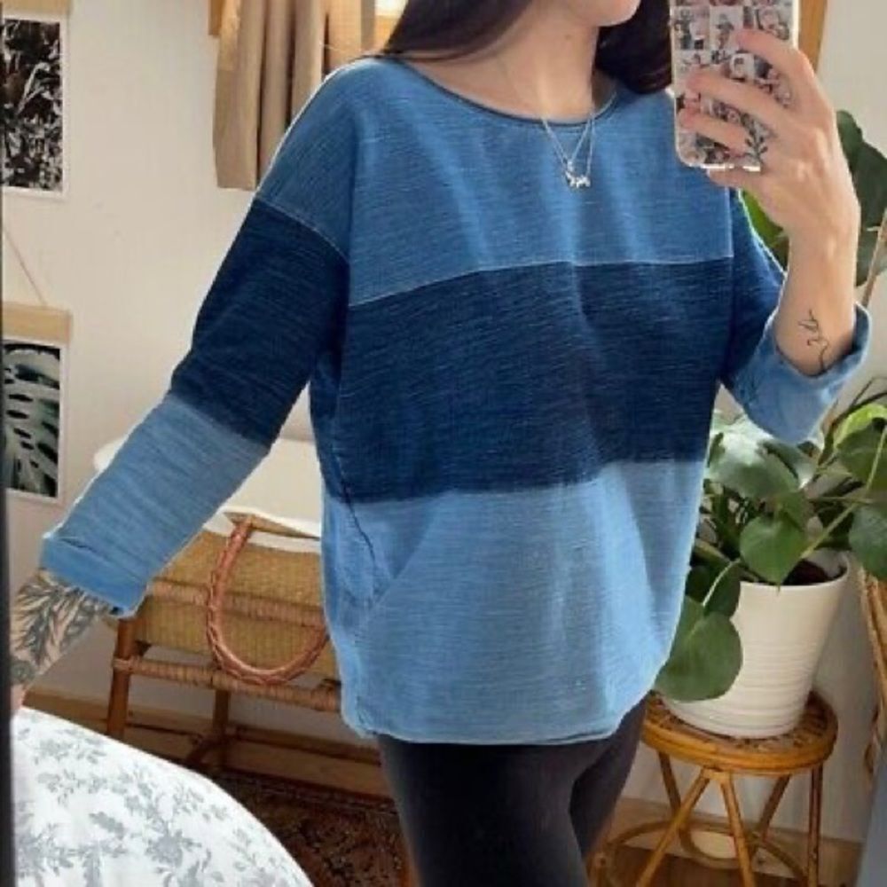Madewell Blue Striped Pullover Top